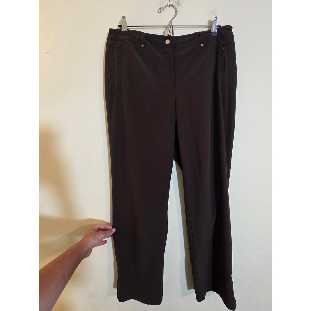 Zenergy by Chicos Brown Straight Leg Active Travel Pants Size 1(Medium) Regular